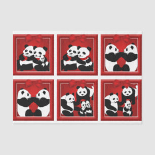 Christmas Panda Bears Decoupage Set Tissue Paper