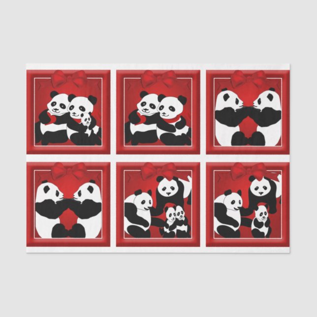Christmas Panda Bears Decoupage Set Tissue Paper (Front)