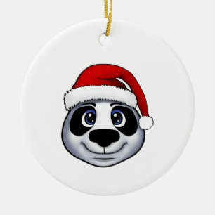 Christmas Panda Ceramic Tree Decoration