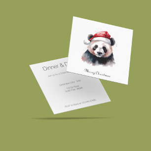 Christmas Panda, customisable Invitation