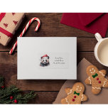 Christmas Panda, customisable Label<br><div class="desc">watercolor painting of a panda with a red winter hat in christmas style</div>