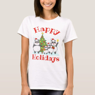 Christmas Panda Family Holiday T-Shirt