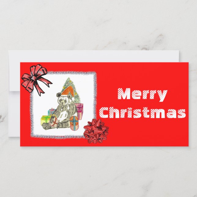Christmas Panda Holiday Card (Front)