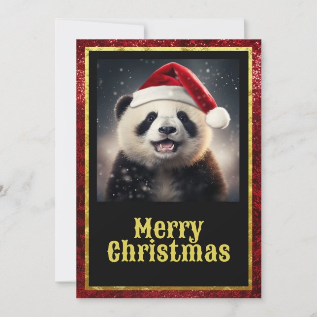 Christmas Panda Holiday Card (Front)
