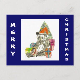 Christmas Panda Holiday Postcard