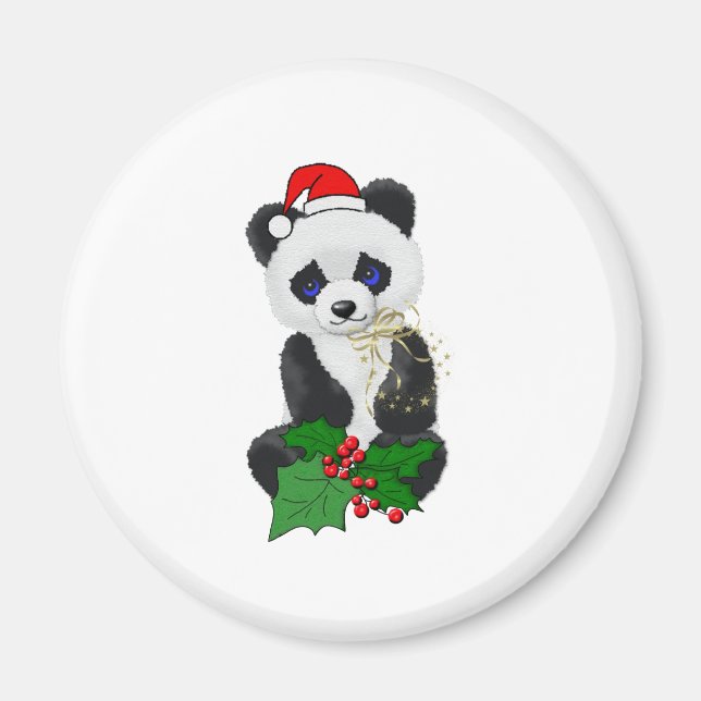 Christmas Panda Magnet (Front)