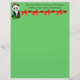 Christmas Panda Personalized Letterhead