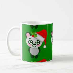 christmas panda santa claus coffee mug