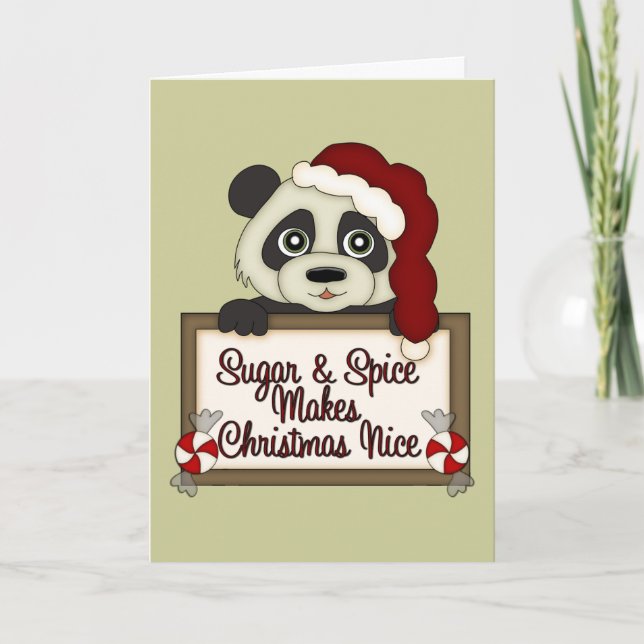 Christmas Panda Sugar and Spice Card (Front)