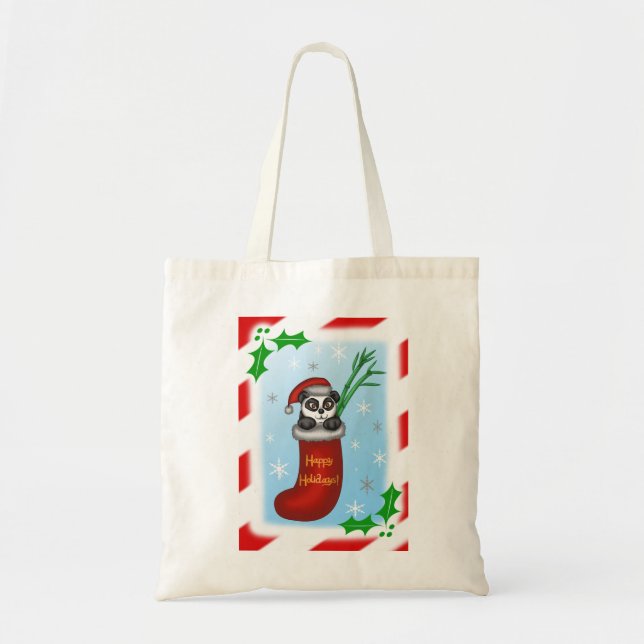 Christmas Panda Tote Bag (Front)