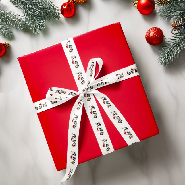 Christmas Pandas Satin Ribbon (Creator Uploaded)