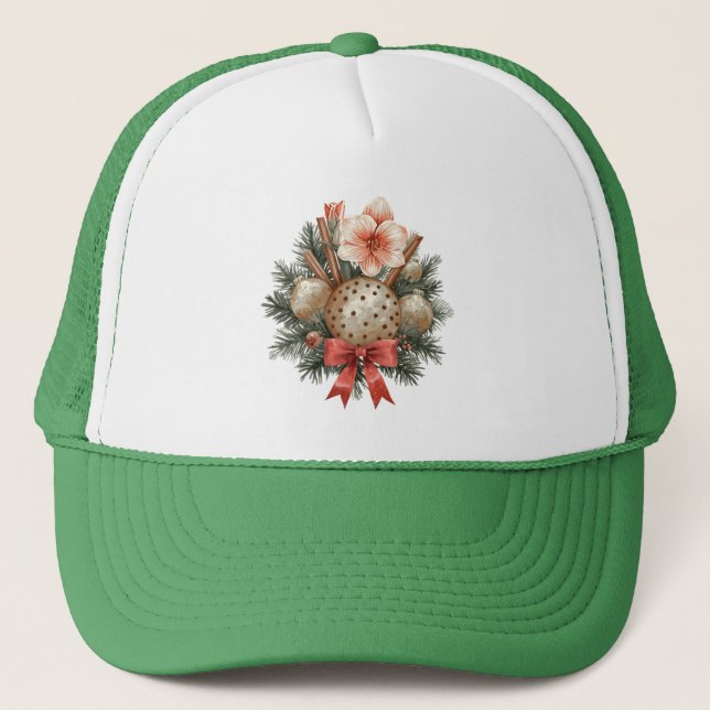 Christmas Panettone Arrangement Trucker Hat (Front)