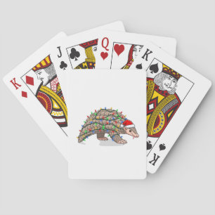 Christmas Pangolin Manis Santa Hat Holiday Playing Cards