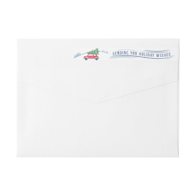 Christmas Panoramas Holiday Return Address Wrap Around Label (Back)