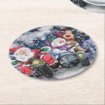 Christmas Paper Coaster with Happy Friends<br><div class="desc">Merry Christmas Paper Coasters with Happy Friends - Painting - Choose / Add Your Unique Text / Name / Colour - Make Your Special Gift - Resize and move or remove and add elements / text with customisation tool ! Painting and Design by MIGNED. Please see my other projects /...</div>