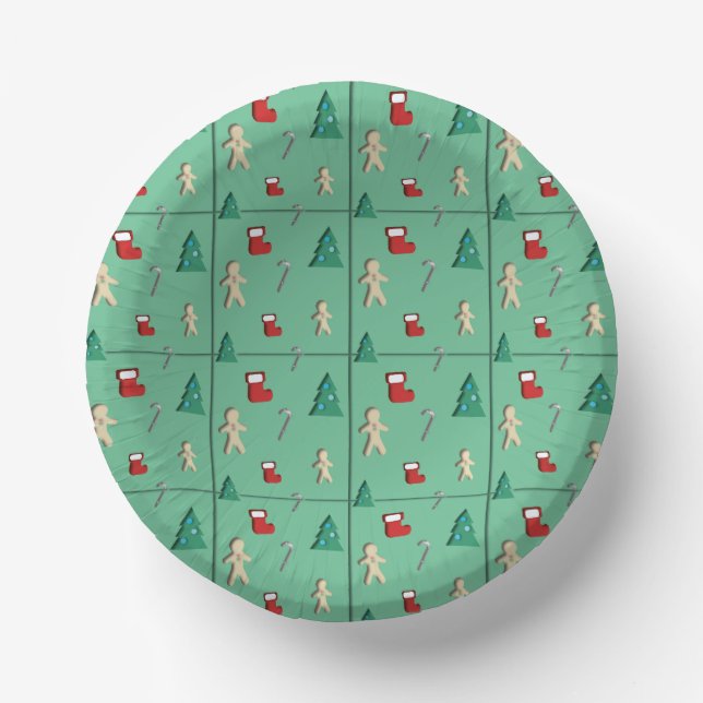 Christmas paper cut pattern Paper Bowls Paper Plate (Front)