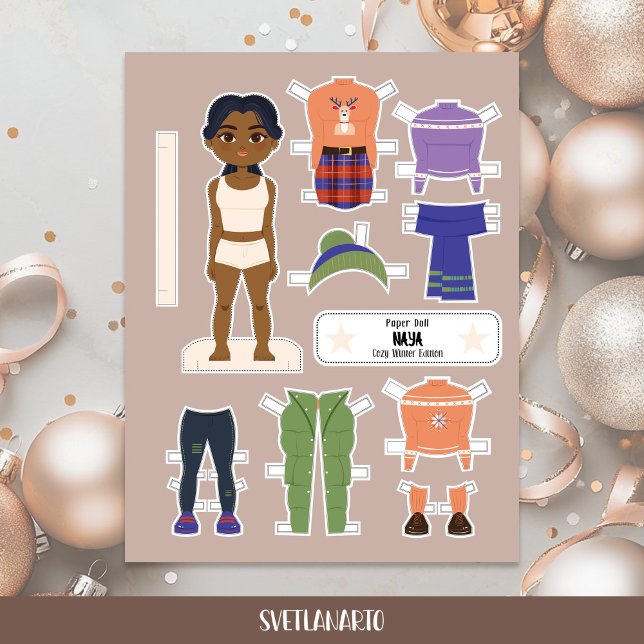 Christmas Paper Doll Indian Girl Winter Outfits (Creator Uploaded)