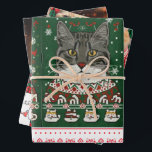Christmas paper flat sheet set of 3 gifts.<br><div class="desc">Enjoy a unique and humourous experience with the "Unattractive Cat Sweater Paper Flat Sheet Set of 3". This collection comes with three flat wrapping papers, inspired by the concept of ugly Christmas sweaters and adorned with a fun design associated with the world of cats. Make your gifts shine in a...</div>