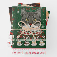 Christmas paper flat sheet set of 3 gifts.