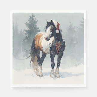 Christmas Paper Napkin / Beautiful Paint Horse