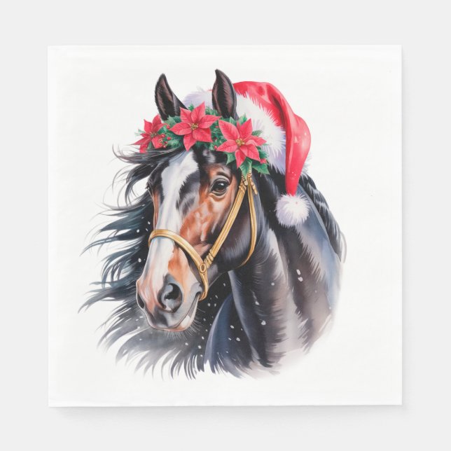 Christmas Paper Napkin / beautiful Paint horse (Front)