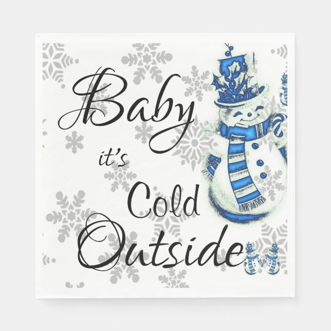Christmas Paper Napkins, Baby it's Cold Outside  Napkin (Front)