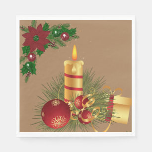 Christmas Paper Napkins, Christmas Candle Napkin