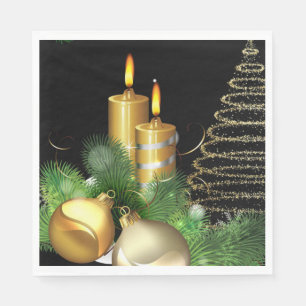 Christmas Paper Napkins, Christmas Candle Napkin