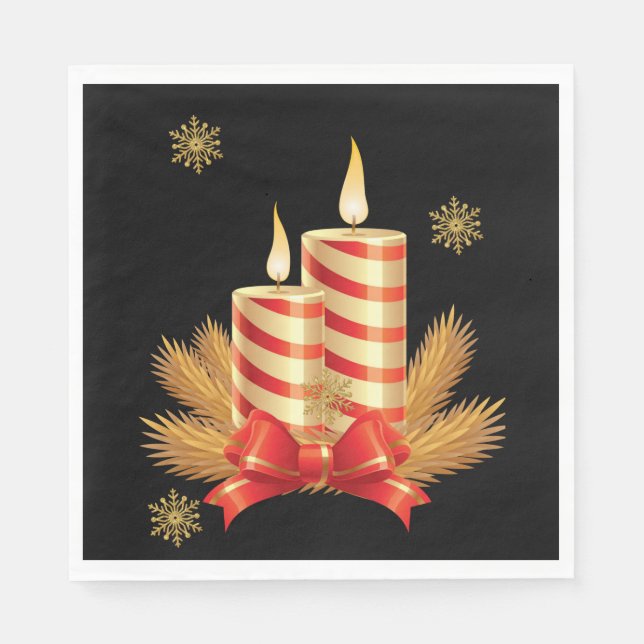 Christmas Paper Napkins, Christmas Candle Napkin (Front)