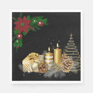Christmas Paper Napkins, Christmas Candle Napkin