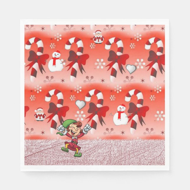 Christmas Paper Napkins, Elf Napkin (Front)