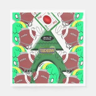 Christmas Paper Napkins, Football Sports Napkin