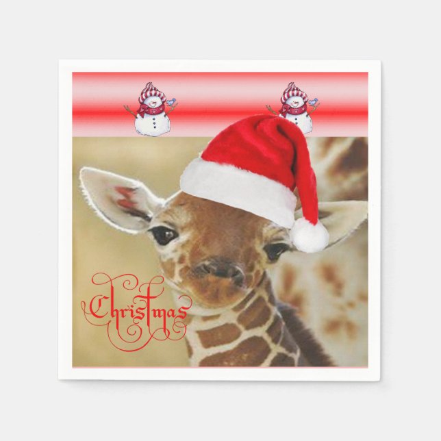 Christmas Paper Napkins Giraffe (Front)