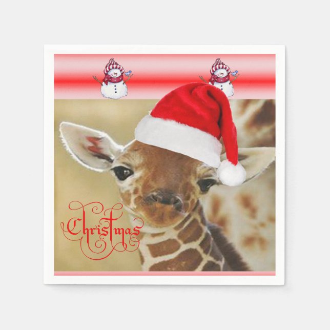 Christmas Paper Napkins Giraffe (Front)