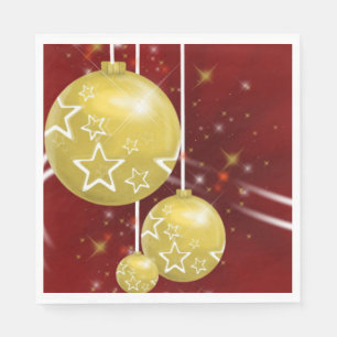 Christmas Paper Napkins, Gold Balls Napkin