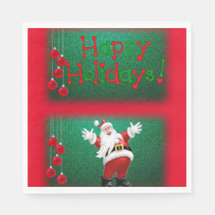 Christmas Paper Napkins, Happy Holidays Napkin