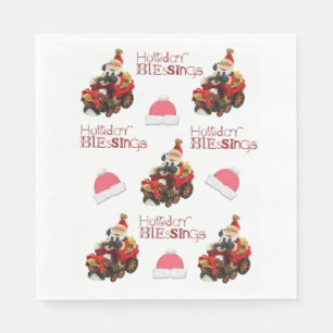 Christmas Paper Napkins, Holiday Blessings Santa  Napkin