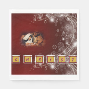 Christmas Paper Napkins, Jesus Christ Napkin