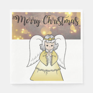 Christmas Paper Napkins, Merry Christmas, Angel Napkin