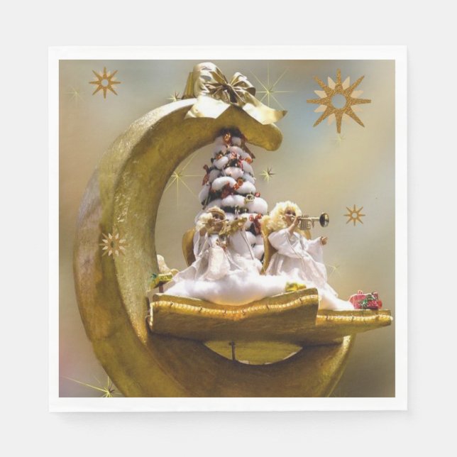 Christmas Paper Napkins, Merry Christmas, Angel Napkin (Front)