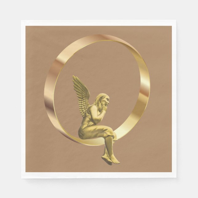 Christmas Paper Napkins, Merry Christmas, Angel Napkin (Front)