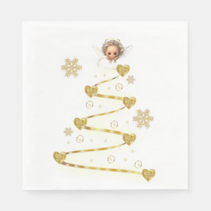 Christmas Paper Napkins, Merry Christmas, Angel Napkin