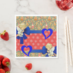 Christmas Paper Napkins, Merry Christmas Angel Napkin