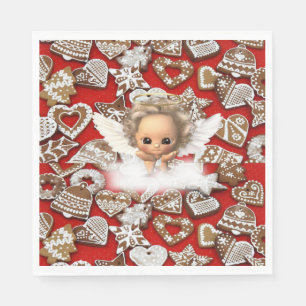 Christmas Paper Napkins, Merry Christmas, Angel Napkin