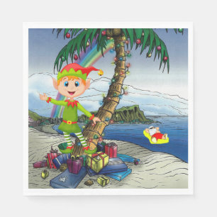 Christmas Paper Napkins, Merry Christmas, Beach Napkin