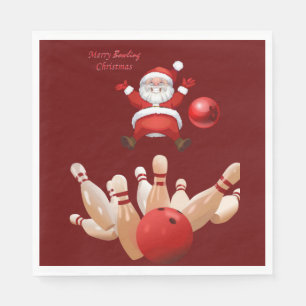 Christmas Paper Napkins, Merry Christmas, Bowling Napkin