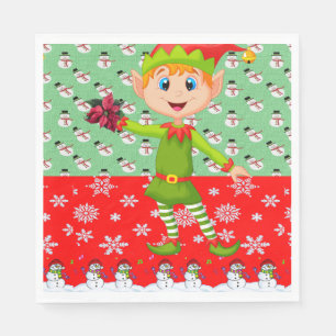 Christmas Paper Napkins, Merry Christmas, Elf Napkin