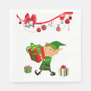 Christmas Paper Napkins, Merry Christmas, Elf Napkin