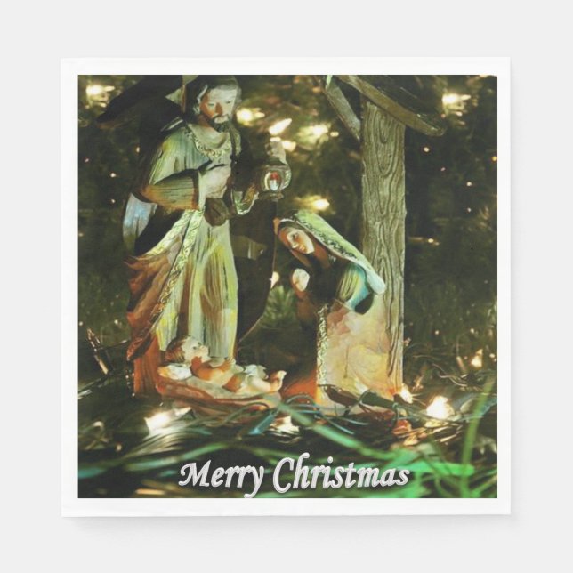Christmas Paper Napkins, Merry Christmas, JESUS Napkin (Front)