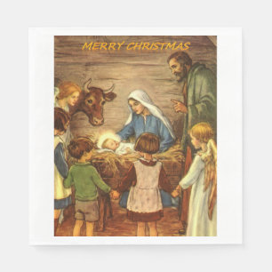 Christmas Paper Napkins, Merry Christmas, Jesus Napkin